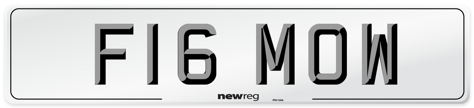F16 MOW Number Plate from New Reg